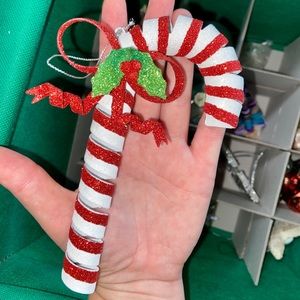 Pier 1 Christmas Ornament Glitter Candy Cane